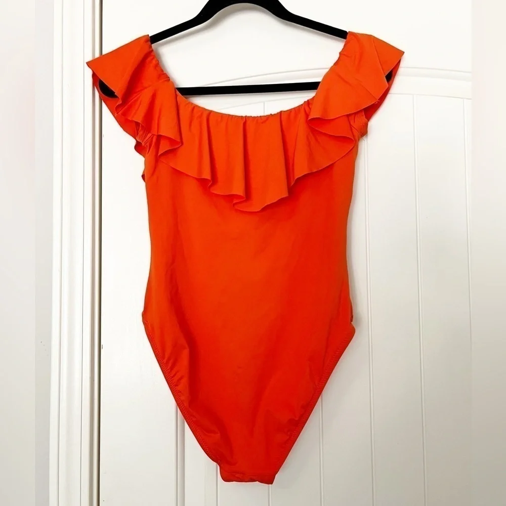 Trina Turk Fontaine Off The Shoulder Ruffle One Piece Swimsuit